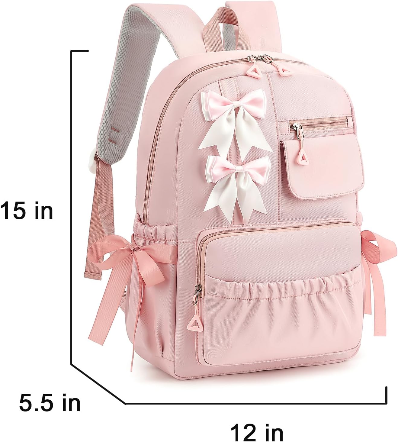 Zaino Kawaii Coquette per bambine con fiocchi, ideale per la scuola, la danza e altri eventi.
