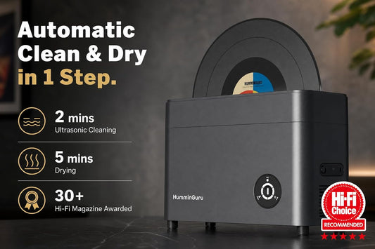 【Price Slash】Ultrasonic Vinyl Record Cleaner- 40kHz Ultrasonic Vinyl Record Cleaning Machine with Auto Drying, Vinyl Cleaner Kit with Filters, 1Y Warranty (HG01 Dark Gray, 12 Inch)