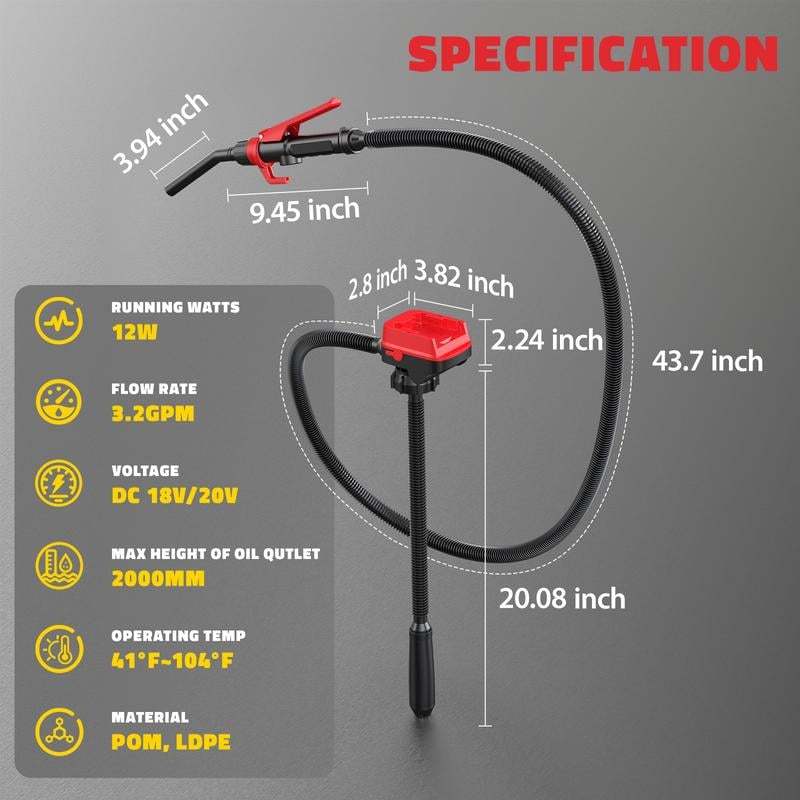 【PRICE SLASH】Complete Cordless Fuel Pump Kit with 4.0Ah Battery – Compatible with DeWalt 20V & Milwaukee 18V