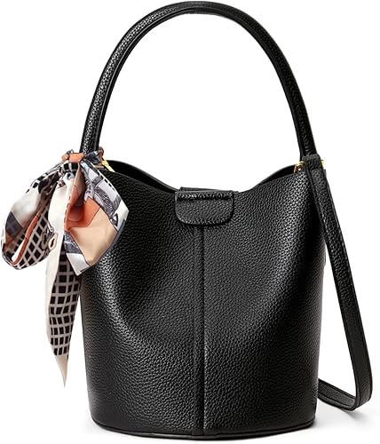 Borse a secchiello da donna, mini borsa a tracolla con spallacci rimovibili, borse in pelle vegana