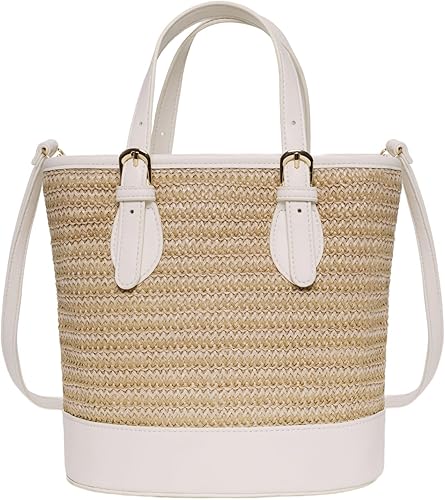 Borsa a secchiello in paglia da donna, borse a tracolla in paglia per l'estate, pochette da spiaggia, borsetta a mano da viaggio, borsa a spalla 2026