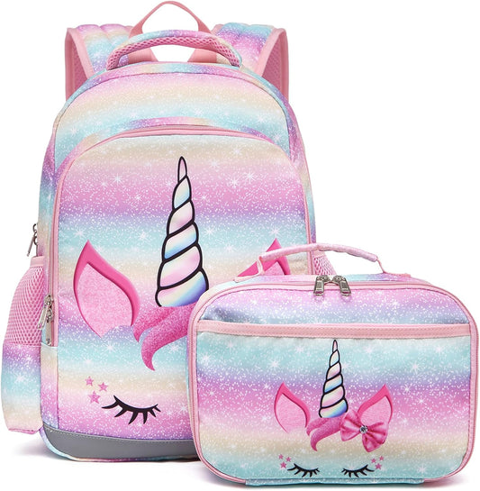 Zainetto per bambine, zainetti per la scuola materna e l'asilo, zainetto carino e leggero con tracolla e porta pranzo.